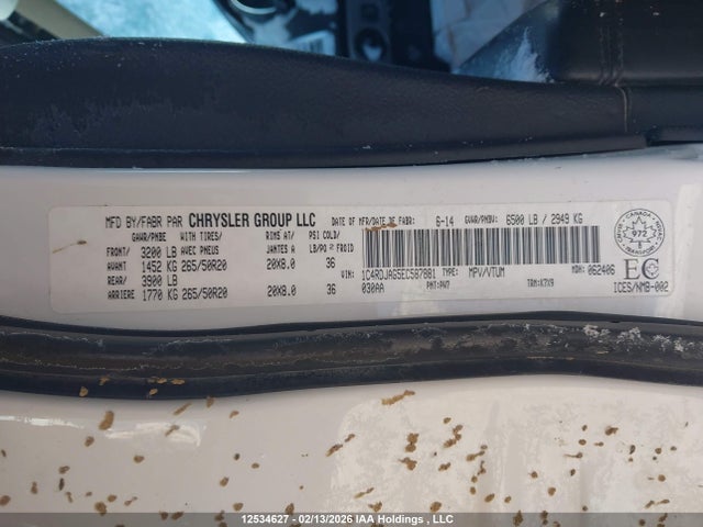 1C4RDJAG5EC587881 Dodge Durango Sxt