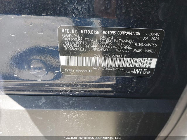 JA4J4UA80SZ626368 Mitsubishi Outlander Es