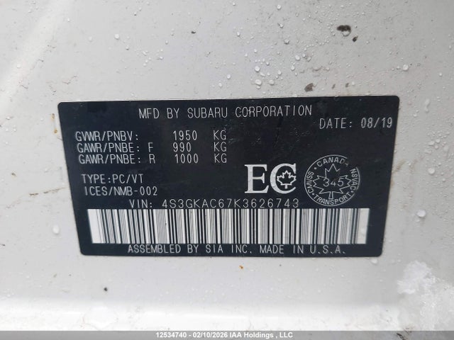 4S3GKAC67K3626743 Subaru Impreza Sport/touring