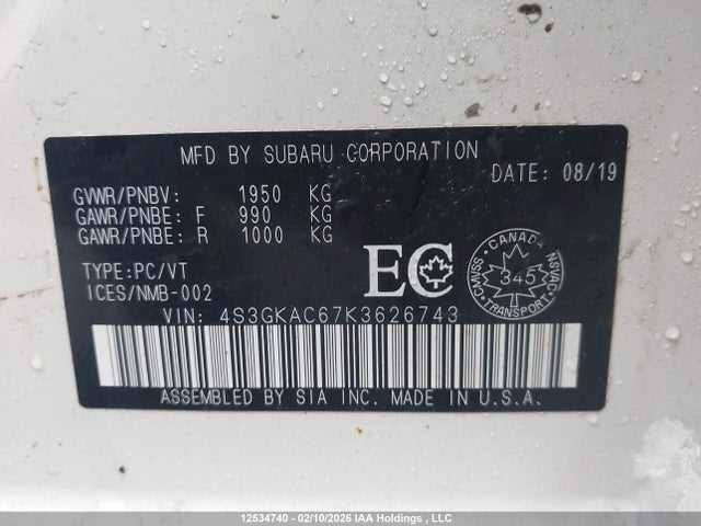 4S3GKAC67K3626743 Subaru Impreza Sport/touring
