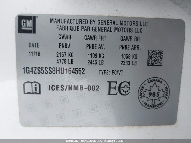 1G4ZS5SS8HU164562 Buick Lacrosse Premium