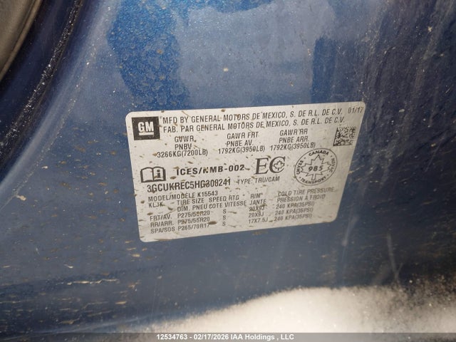 3GCUKREC5HG300241 Chevrolet Silverado 1500 1lt