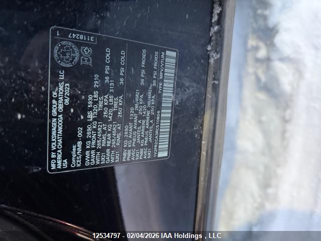 12534797 :رقم المزاد ، 1V2FR2CA3RC510806 vin ، 2024 Volkswagen Atlas مزاد بيع