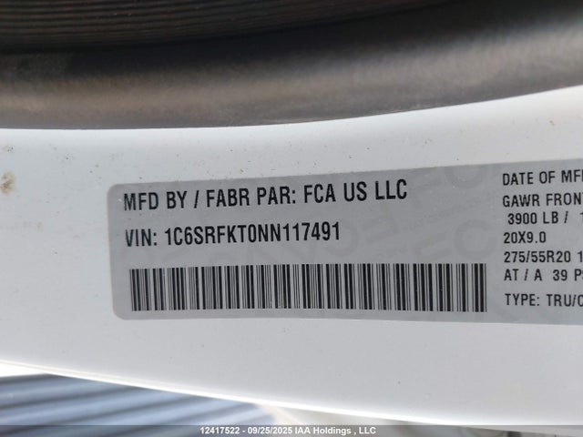 RAM 1500 Limited Longhorn 2022 1C6SRFKT0NN117491 Image 9