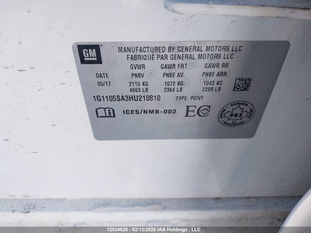 1G1105SA3HU210810 Chevrolet Impala