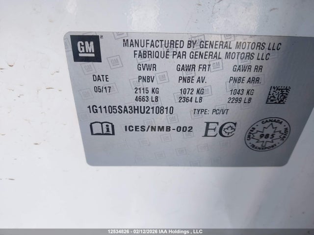 1G1105SA3HU210810 Chevrolet Impala