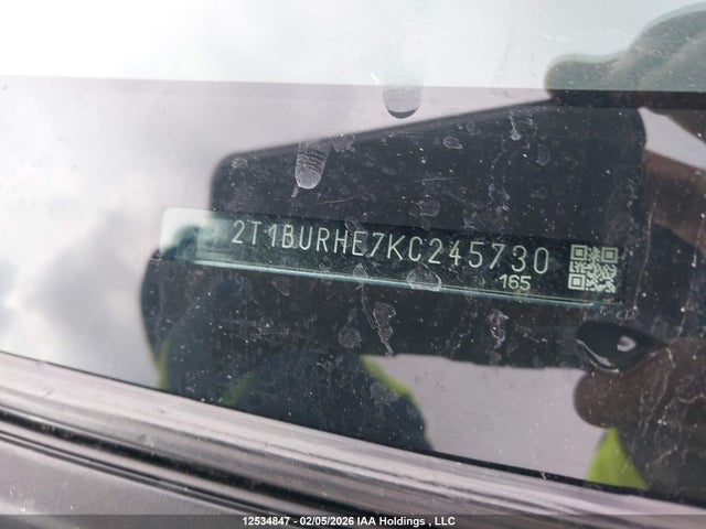2T1BURHE7KC245730 Toyota COROLLA LE