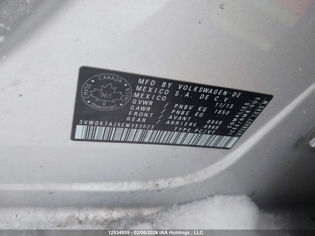 3VWDK7AJ5EM393023 Volkswagen Jetta 2.0l Comfortline