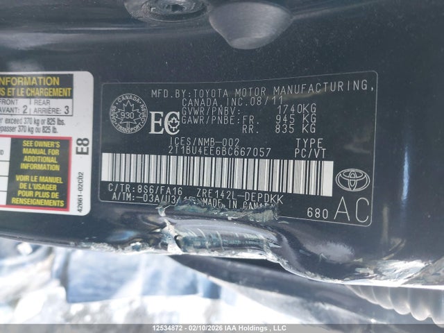 Aukcja sprzedaży 2011 Toyota Corolla Ce, vin: 2T1BU4EE6BC667057, numer aukcji: 12534872
