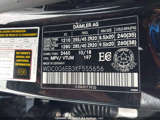 WDC0G6EB3KF555656 Mercedes-Benz Amg Gla 43 4matic