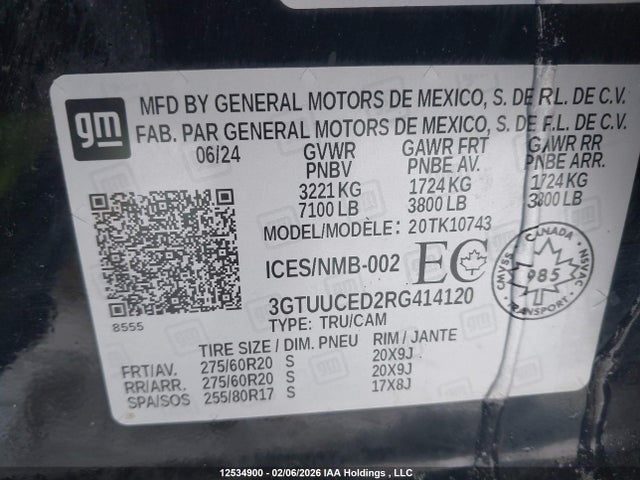 3GTUUCED2RG414120 GMC Sierra K1500 Elevation