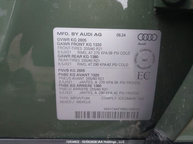 WA1C4AFY9R2109010 Audi Sq5 Prestige
