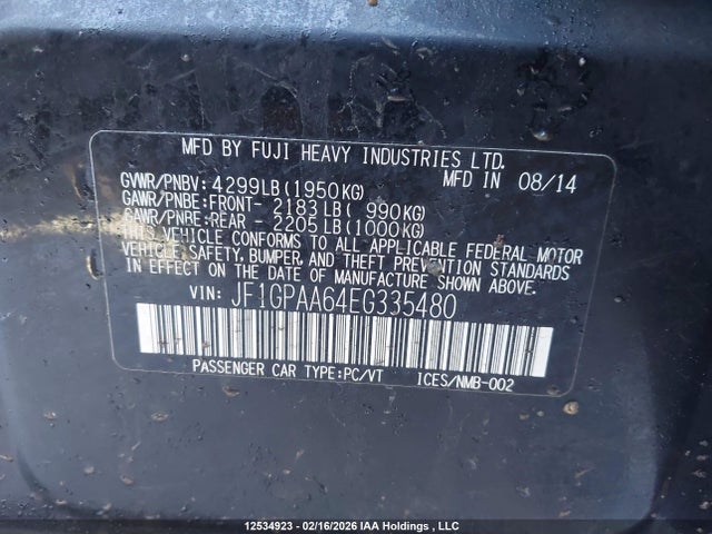 JF1GPAA64EG335480 Subaru Impreza