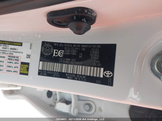5YFB4MDE2RP119777 Toyota COROLLA LE
