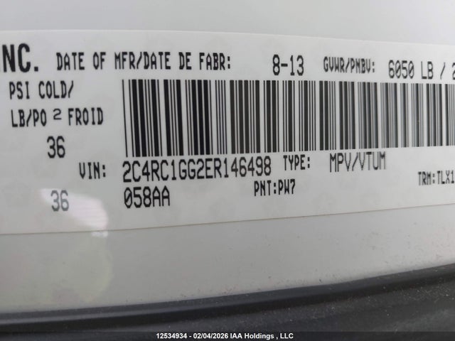 2C4RC1GG2ER146498 Chrysler Town &amp; Country Limited