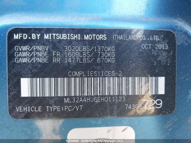 ML32A4HJ6EH011123 Mitsubishi MIRAGE ES