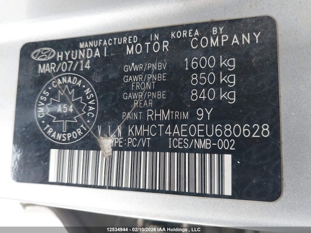 Aukcja sprzedaży 2014 Hyundai Accent, vin: KMHCT4AE0EU680628, numer aukcji: 12534944