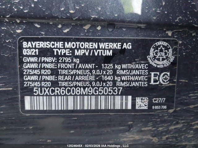 5UXCR6C08M9G50537 BMW X5 Xdrive40i