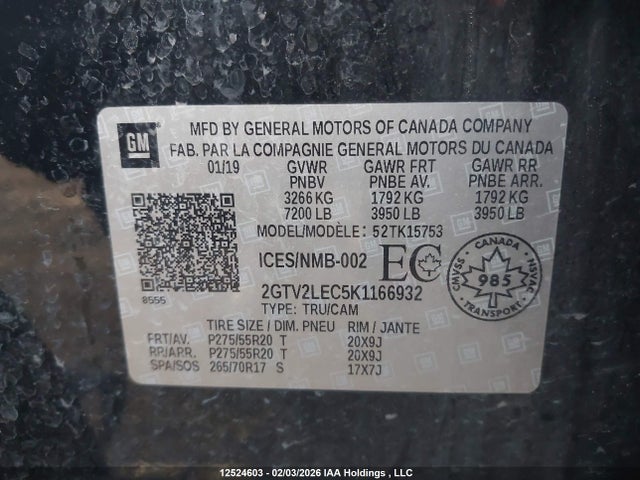2GTV2LEC5K1166932 GMC SIERRA 1500 LIMITED