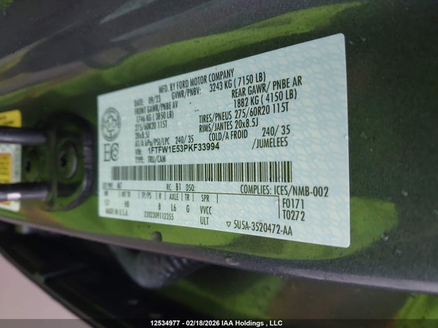 Ford F-150 2023 1FTFW1E53PKF33994 Image 9