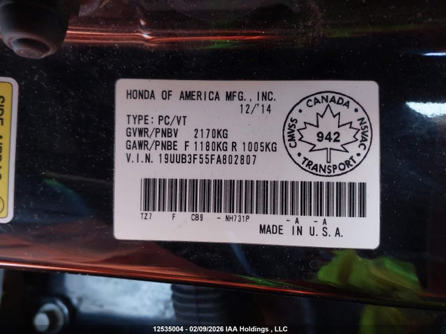 Acura TLX TECH 2015 19UUB3F55FA802807 Image 9