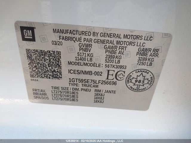 1GT59SE75LF256696 GMC Sierra K3500