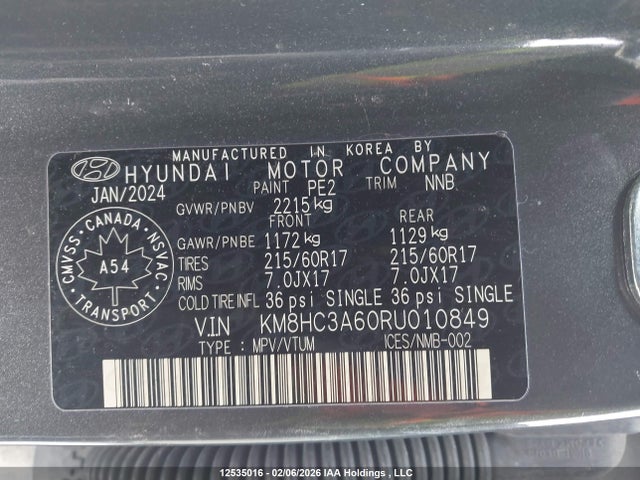 KM8HC3A60RU010849 Hyundai Kona Electric Preferred