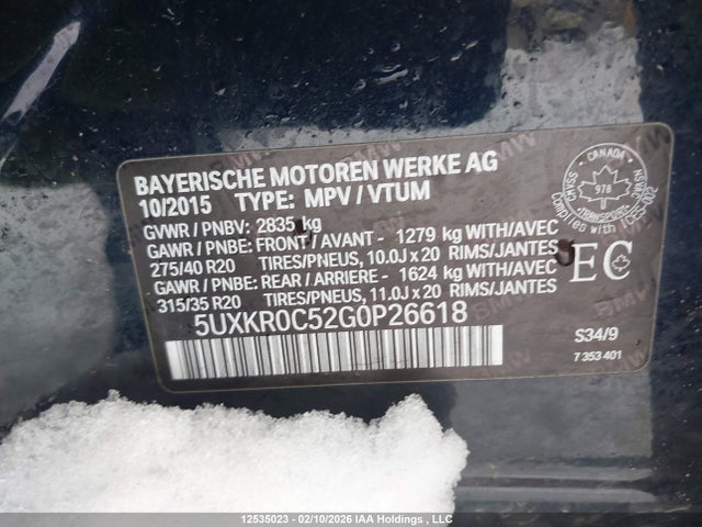 5UXKR0C52G0P26618 BMW X5 Xdrive35i
