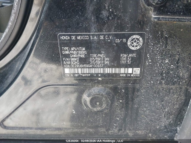 3CZRU6H59GM100937 Honda HR-V