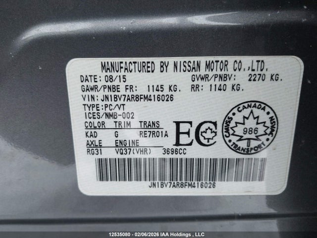 JN1BV7AR8FM416026 Infiniti Q50 SPORT