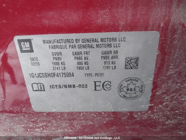 1G1JC5SH0F4175984 Chevrolet Sonic