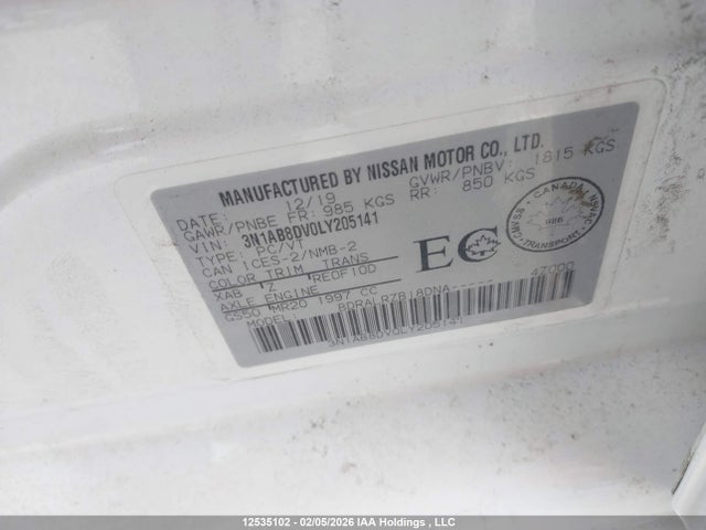 Nissan SENTRA SR 2020 3N1AB8DV0LY205141 Image 9