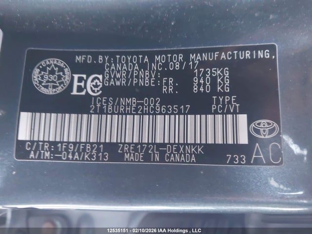 Toyota Corolla 2017 2T1BURHE2HC963517 Image 18