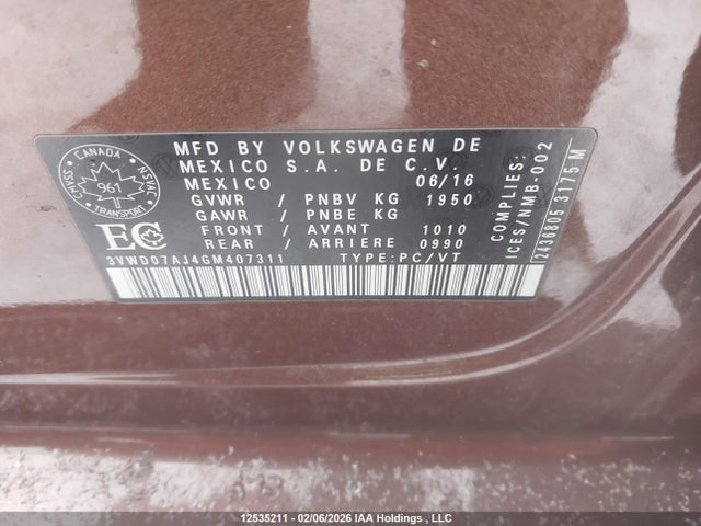 3VWD07AJ4GM407311 Volkswagen Jetta 1.8t Sport