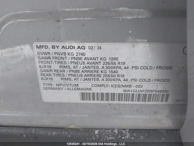 WA1GUAFZ5RP048560 Audi Q4 E-tron 55