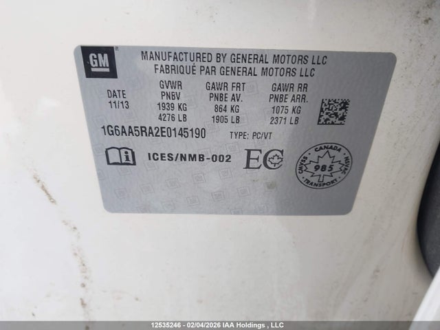 1G6AA5RA2E0145190 Cadillac ATS
