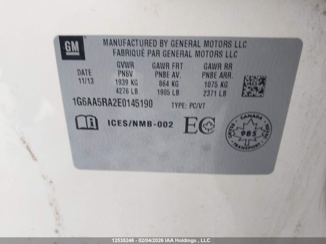 1G6AA5RA2E0145190 Cadillac ATS