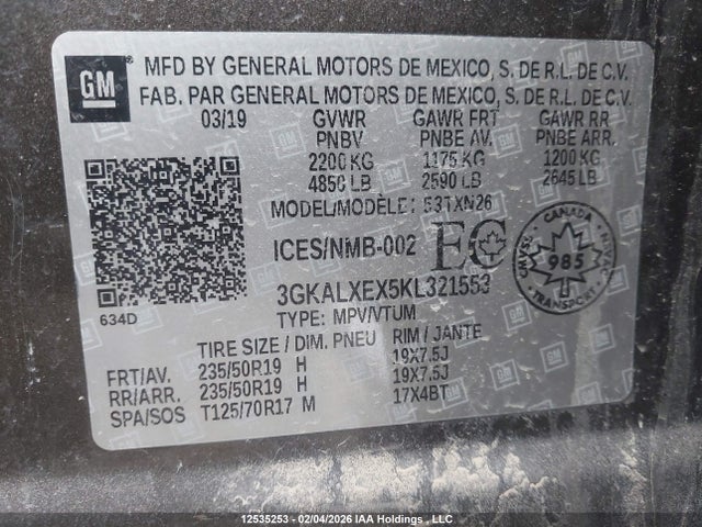 3GKALXEX5KL321553 GMC Terrain Denali