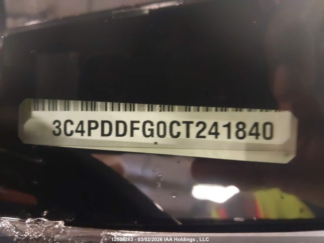 12535263 :رقم المزاد ، 3C4PDDFG0CT241840 vin ، 2012 Dodge Journey R/t مزاد بيع