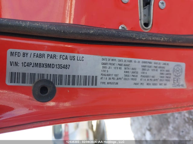 Jeep Cherokee Trailhawk 2021 1C4PJMBX9MD135487 Image 9