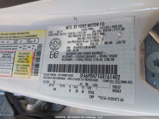 3FA6P0H71GR161402 Ford FUSION SE