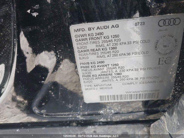 WA14AAFY2P2184495 Audi Q5