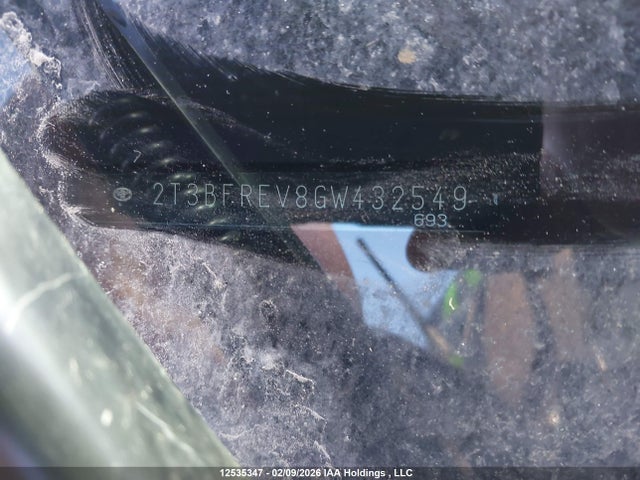 12535347 :رقم المزاد ، 2T3BFREV8GW432549 vin ، 2016 Toyota Rav4 Le مزاد بيع