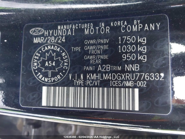 KMHLM4DGXRU776332 Hyundai ELANTRA SEL