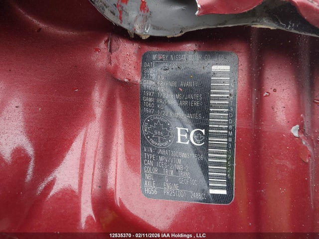 12535370 :رقم المزاد ، JN8AT3DD8MW317526 vin ، 2021 Nissan Rogue Platinum مزاد بيع