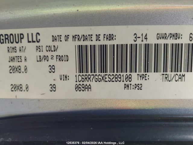 1C6RR7GGXES289108 RAM 1500 Slt