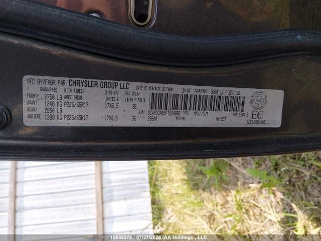 Aukcja sprzedaży 2015 Dodge Journey, vin: 3C4PDCAB5FT534966, numer aukcji: 12535378