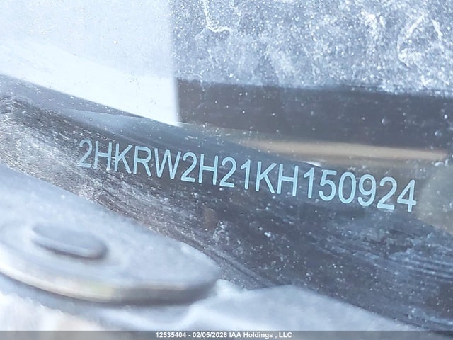 12535404 :رقم المزاد ، 2HKRW2H21KH150924 vin ، 2019 Honda Cr-v Lx مزاد بيع