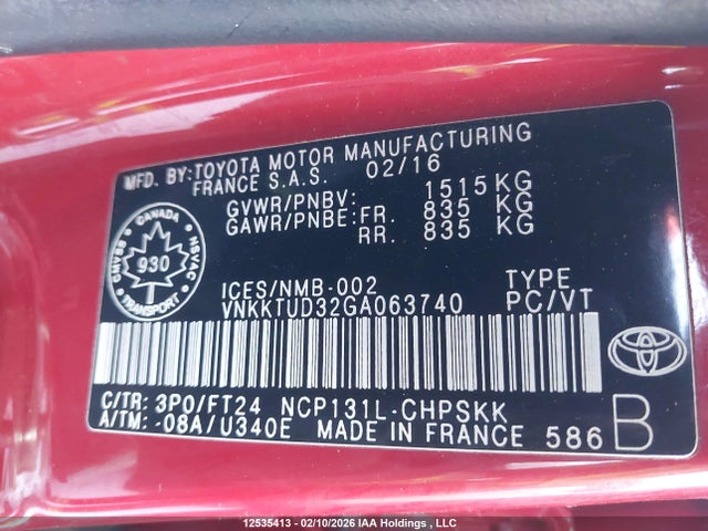 VNKKTUD32GA063740 Toyota Yaris Se