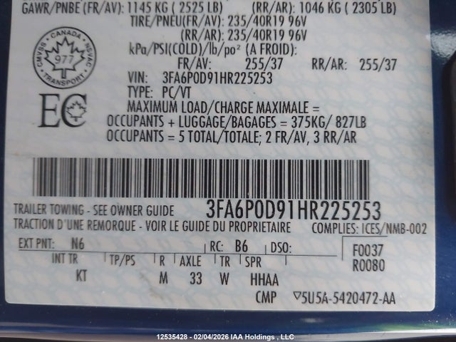 Ford Fusion Titanium 2017 3FA6P0D91HR225253 Image 9